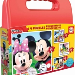 Puslespil i kuffert MICKEY MOUSE og venner 4-i-1