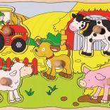 Goki træpuslespil med knopper – på bondegården