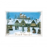 Julekort med kransmotiv