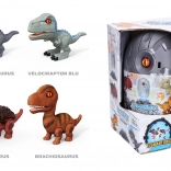 Dinosaur i æg med lys- og lydeffekter – byggesæt