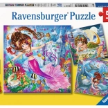 Ravensburger puslespil Magiske havfruer 3×49 brikker