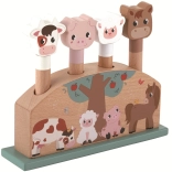 springende bondegårdsdyr – træ pop-up legetøj til de mindste