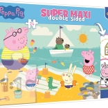 Dobbelt-sidet puslespil Peppa Pig SUPER MAXI 24 brikker