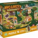Træpuslespil Hvem bor i skoven? 16 brikker
