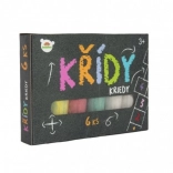 Farverige kridt til fortov i æske