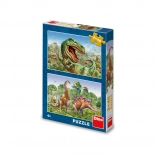 Puzzle DINO Dinosaurkamp 2×48 brikker