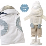 Tøj til dukke NEW BORN 40–42 cm – 6‑delt sæt med bærbar underlag