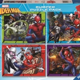 Puslespil Spiderman 4x100 brikker