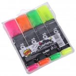 Sæt overstregningstuscher med kraftig kileformet spids, 4 farver