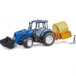 Bruder Traktor New Holland T5.120 med frontlæsser og lad