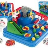 Interaktiv racerbane med forhindringer og parkering