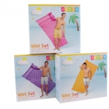 Oppustelig vandmadras 229 × 86 cm med bølgestruktur og pude