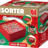 Sæt sorteringsskåle til puslespil – 6 skåle, røde, 20 × 20 cm JUMBO PUZZLE MATES