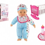 Dukke med vugge og sut