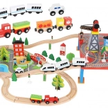 Træ togbane med batteritog