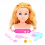 Frisørhoved med tilbehør 22 cm