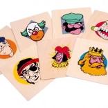 Træfødselsdagstallerkener Glade Hoveder SMALL FOOT, sæt 7 stk.