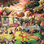 trefl puslespil fødselsdagsfest mickey mouse 1000 brikker premium plus