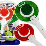 Politivens vejstav med lys på begge sider