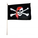Piratenflag 47 × 30 cm på træpind