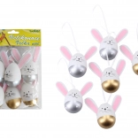 Dekorative malede plastæg til ophæng 6 cm, 6 stk