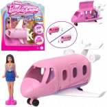 mattel mini barbie land – pilotdukke med fly