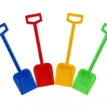 Plastisk børneskovl til sand 44 cm – farvemix