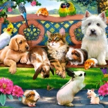 Puslespil 1000 brikker - Dyr i parken