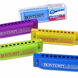 mundharmonika Bontempi 10 huller – farverig skolemodel