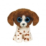 Plysbamse Ty Beanie Boos hund Muddles, brun-hvid, 15 cm