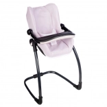 3-i-1 autostol og høj stol til dukker lyserød