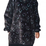 Varm hættetrøje-tæppe til børn med gaming-print