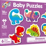 Baby puslespil dinosaurer 6×2 brikker GALT