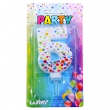 Fødselsdagslys tal 5 med prikker