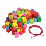 Farverige træk maxi perler med snøre 92 stk