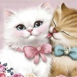 diamantmaling forelskede katte 30 × 40 cm