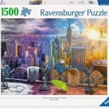 Puslespil 1500 brikker Ravensburger – New York om sommeren og om vinteren