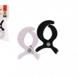 Klip til barnevogn sort/hvid 2 stk