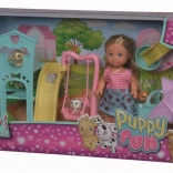 Dukken Evi på legepladsen for hvalpe