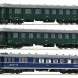 Roco sæt med 3 personvogne til lyntog ČSD, epoke III–IV, H0