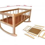 Trævugge til dukker 50 × 28 cm