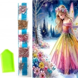 Diamantmaling på lærred Vinterfe 23 × 30 cm