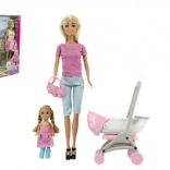 Anlily dukke­sæt med barnevogn og tilbehør