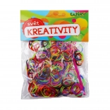 Magiske tofarvede fletteelastikker – mix af farver, 300 stk med tilbehør