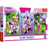 Puslespil 3x80 Minnie og venner fra Disney Trefl