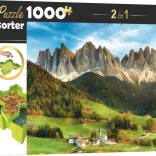 Puslespil med sorteringsbakke 2-i-1 Dolomitterne, Italien – 1000 brikker