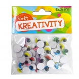 Bevægelige farverige øjne 12 mm