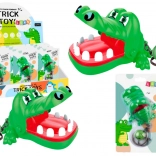 Nøglering med bidende krokodille og klokke grøn