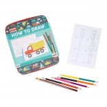 Petit Collage sådan tegner du køretøjer – kreativt sæt til børn