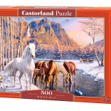 Puzzle CASTORLAND Winter Melt – heste, 500 brikker